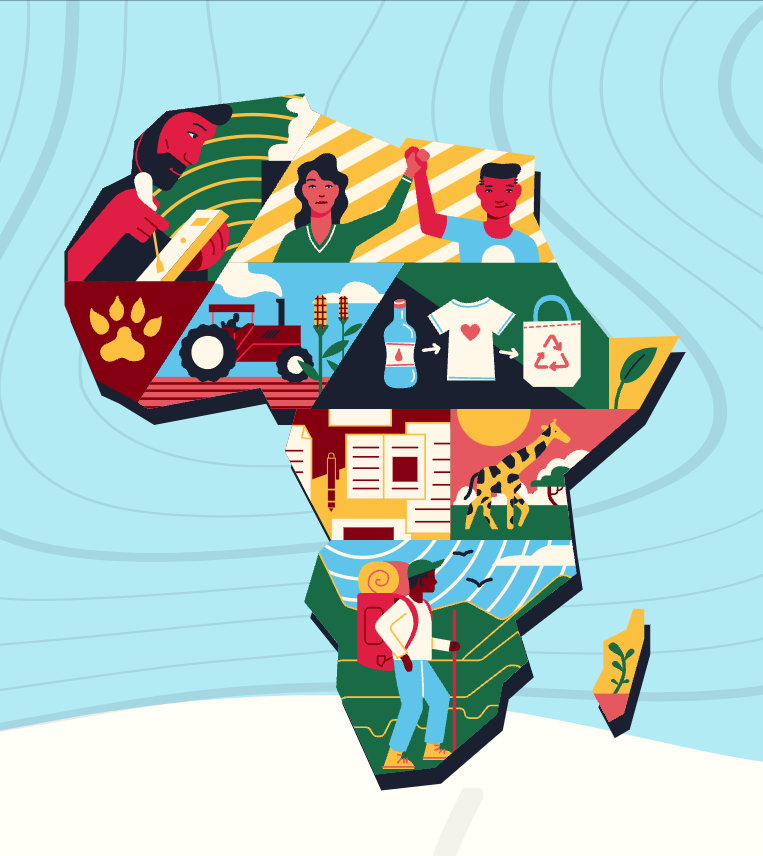 Africa map segement illustration